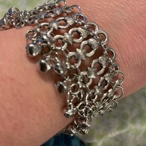 Silver metal bell bracelet